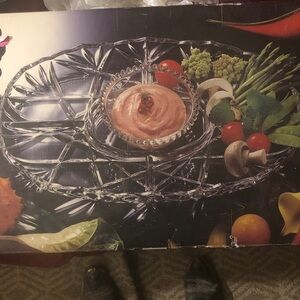 Mikasa Vintage Crystal 15” Chip and Dip Serving Platter